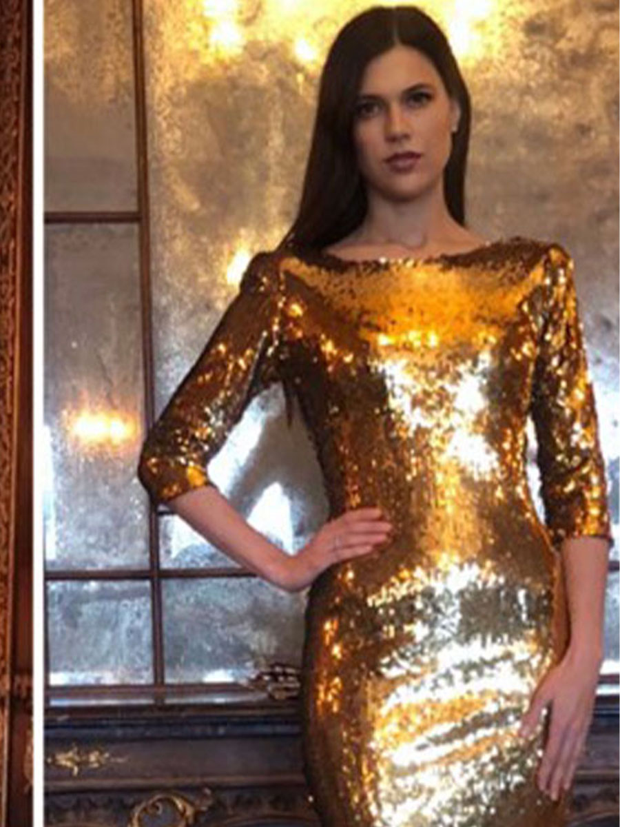 Платье-футляр «GOLDEN  MIRROR » #а60